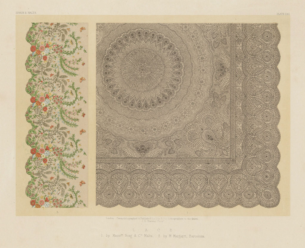INTERNATIONAL EXHIBITION. Lace. Borg & Co, Malta & Margarit, Barcelona 1862
